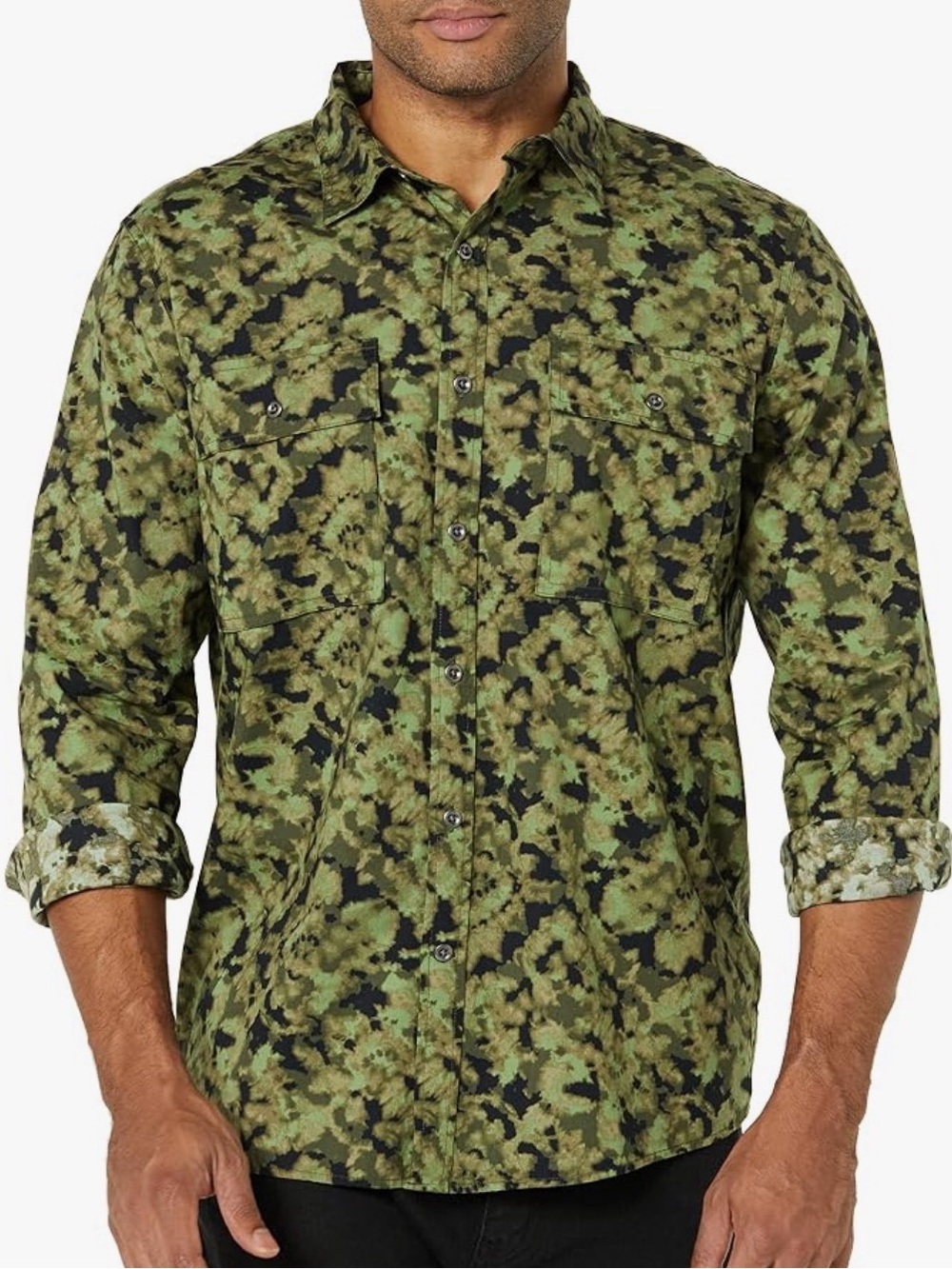 Amazon Essentials Green Camo Button-Down Shirt